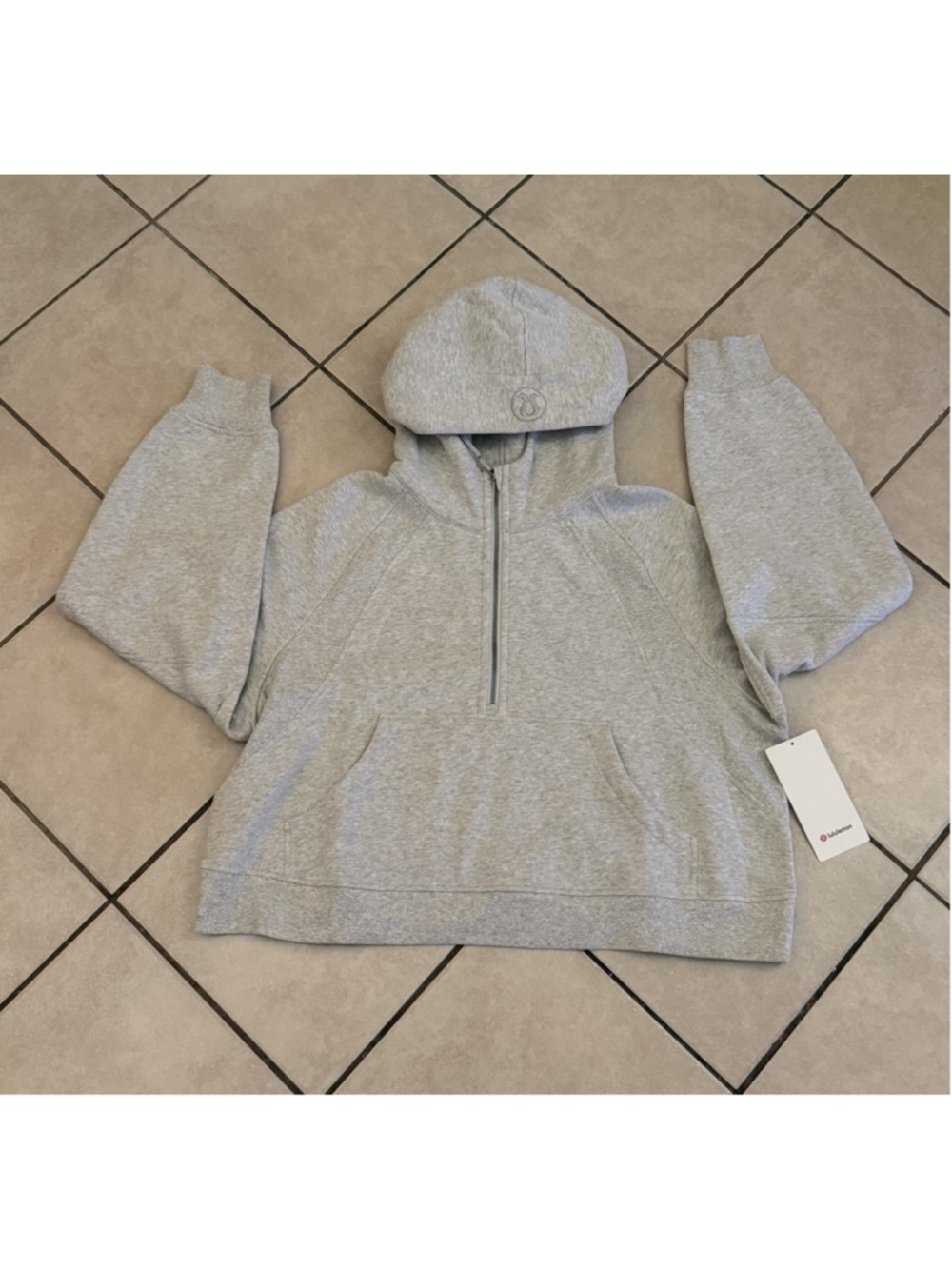 LULULEMON SCUBA OVERSIZED HALF ZIP HOODIE LIGHT GRAY XL/XXL